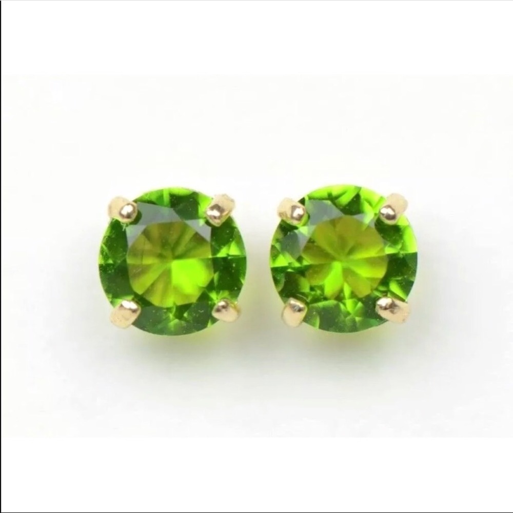14k Solid White/Yellow Gold 5mm  Stud Earrings - Picture 4 of 9